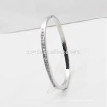 Classique Imitation Diamant Solid Silver Bracelets Fashion Cuff bracelet en acier inoxydable bracelet